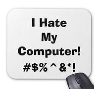 Mouse Mat I Hate My Computer Desk Mat Square Mousepad Rubber Base Mousepads For Laptop Work Gaming S