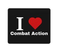 Mouse Mat I Love Combat Action Stitched Edges Mouse Pad Anti-Slip Rubber Base Desk Pad For Office Pc Home 25X30Cm