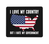 Mouse Mat I Love My Country But I Hate My Government Mousepads Square Mousepad Rubber Base Desk Mat For Office And Home Laptop Computers XL