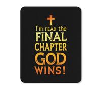 Mouse Mat I'M Read The Final Chapter God Wins Cross Stitched Edges Mouse Pad Anti-Slip Rubber Base Desk Pad For Laptop Office Desk 25X30Cm