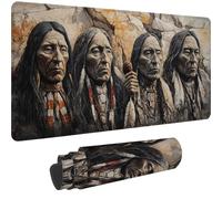 Mouse Mat Indian Mouse Pad 900 x 400 x 3 mm Large Gaming Mousepad,2025 New Desk Protector Mat with Anti-Slip Base,Waterproof&Durable Mousemat, Office Desk Accessories for Men (90x40cm Tribe)-j237i