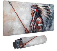 Mouse Mat Indian Tribes Mouse Pad 800 x 400 x 3 mm Large Gaming Mousepad,2025 New Desk Protector Mat with Anti-Slip Base,Waterproof&Durable Mousemat,Office Desk Accessories for Men (80x40cm Man)-j157i