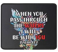 Mouse Mat Isaiah 43:2 Verse Desk Mat Non-Slip Mousepads Durable Mousepad For Office And Home Work Computers XL