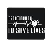 Mouse Mat It'S A Beautiful Day To Save Lives Mice Pad Durable Mouse Pad Square Desk Mat For Gaming Computers Office And Home XL