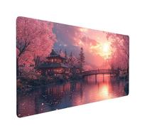 Mouse Mat Japan Gaming Mousepad Large 24 x 12 x 0.12in, Desk Mat for Wireless Mouse Keyboard Laptop, Waterproof Mousemat Architecture Stitched Edges Non-Slip Rubber Base for Gaming Desk model-3582