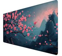 Mouse Mat Japan Mouse Pad Large 1200 x 400 x 3mm Desk Mat Cherry Blossoms Non-Slip Rubber Base, Waterproof Surface, Stitched Edges Gaming Mousepad, Home Computer Office Desk Accessories Y7-1180