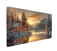 Mouse Mat Japanese Architecture Gaming Mousepad Large 28 x 12 x 0.12In, Desk Mat for Wireless Mouse Keyboard Laptop, Waterproof Mousemat Bridge Stitched Edges Non-Slip Rubber Base, Gifts model-1943