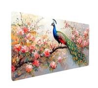 Mouse Mat Japanese Architecture Gaming Mousepad Large 32 x 12 x 0.12in, Desk Mat for Wireless Mouse Keyboard Laptop, Waterproof Mousemat Cherry Blossoms Stitched Edges Non-Slip Rubber Base model-1064