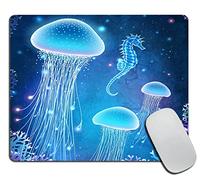 Mouse Mat Jellyfish Blue Magic Medusa Underwater Gaming Mouse Pad Computer
