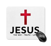 Mouse Mat Jesus The Way Truth Life Red Cross Improves Speed And Precision Gaming Mousepad Waterproof Mouse Pad For Laptop Office Pc 25X30Cm