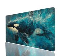 Mouse Mat Killer Whale Large Gaming Mouse Pad 36”x16”, Desk Mat Large as Mousepad for Laptop Desktop Pc Gaming Keyboard Improve Accuracy and Speed, Abstract Mousemat for Desk Decor Gifts JXL-0596