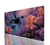 Mouse Mat Killer Whales Large Gaming Mouse Pad 56x24x0.12Inch, Desk Mat Large as Mousepad for Laptop Desktop Pc Gaming Keyboard Improve Accuracy and Speed, Landscape Mousemat for Desk Decor Model-7772