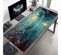 Mouse Mat Landscape Large Gaming Mouse Pad Green Stitched Edges, Mousepad Non Slip Rubber Base, Waterproof Soft Cloth, Computer Accessories for Office Decoration 700x300x3mm PjY2192 H-G
