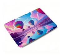 Mouse Mat, Landscape Mouse Pad, Washable Small Mousepads, 240x200x3mm, Mousemat with Non-Slip, Portable Desk Mat for Laptop Working Studying, Desk Accessories, Waterproof, Hot Air Balloon 0o-506