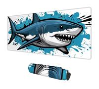 Mouse Mat Large 1200x600 mm Animal Mouse Pad Shark Desk Mat Large, Waterproof Gaming Mousepad Desk Accessories, Non-Slip Rubber Base Mousemat with Stitched Edges for Gaming Office Gifts for Men E-25