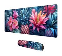 Mouse Mat Large 1200x600 mm Flower Mouse Pad Pineapple Desk Mat Large, Waterproof Gaming Mousepad Desk Accessories, Non-Slip Rubber Base Mousemat with Stitched Edges for Gaming Gifts for Men I-35
