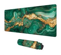 Mouse Mat Large 700x300 mm Green Mouse Pad Abstract Desk Mat Large, Waterproof Gaming Mousepad Desk Accessories, Non-Slip Rubber Base Mousemat with Stitched Edges for Gaming Office Gifts for Men M-25
