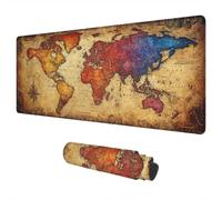 Mouse Mat Large 800x300 mm Retro Mouse Pad World Map Desk Mat Large, Waterproof Gaming Mousepad Desk Accessories, Non-Slip Rubber Base Mousemat with Stitched Edges for Gaming Office Gifts for Men J-66