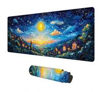 Mouse Mat Large 900x400 mm Abstract Mouse Pad Landscape Desk Mat Large, Waterproof Gaming Mousepad Desk Accessories, Non-Slip Rubber Base Mousemat with Stitched Edges for Gaming Gifts for Men D-50
