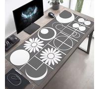 Mouse Mat, Large Gaming Mouse Pad, 100 x 40cm Non-Slip Rubber Base Desk Pad with Water-Resistant Surface, Precision Control Computer Keyboard Mat for Gaming, Office Laptop Geometry Grey PjY6359 0-A
