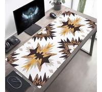 Mouse Mat, Large Gaming Mouse Pad, 100 x 40cm Non-Slip Rubber Base Desk Pad with Water-Resistant Surface, Precision Control Computer Keyboard Mat for Gaming, Office Laptop Abstract Brown PjY1855 K-7