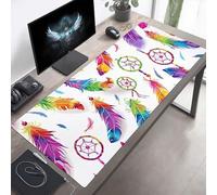 Mouse Mat, Large Gaming Mouse Pad, 100 x 40cm Non-Slip Rubber Base Desk Pad with Water-Resistant Surface, Precision Control Computer Keyboard Mat for Gaming Laptop Dreamcatcher Pink PjY3329 3-5