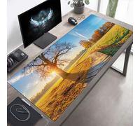 Mouse Mat, Large Gaming Mouse Pad, 100 x 40cm Non-Slip Rubber Base Desk Pad with Water-Resistant Surface, Precision Control Keyboard Mat for Gaming Laptop Fallen Leaves Orange Color PjY2481 8-4