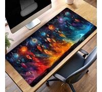 Mouse Mat | Large Gaming Mouse Pad 100 x 40cm | XXL Gaming Mousepad Improved Precision and Speed Rubber Base for Stable Grip on Smooth Surfaces Keyboard Mats (Black Feather) PjY400 L-P