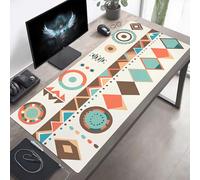 Mouse Mat, Large Gaming Mouse Pad, 100 x 50cm Non-Slip Rubber Base Desk Pad with Water-Resistant Surface, Precision Control Computer Keyboard Mat for Gaming, Office Laptop Geometry Blue PjY2825 5-A