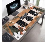 Mouse Mat, Large Gaming Mouse Pad, 100 x 50cm Non-Slip Rubber Base Desk Pad with Water-Resistant Surface, Precision Control Computer Keyboard Mat for Gaming, Office Laptop Bow Orange Color PjY9431 0-B