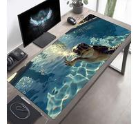 Mouse Mat, Large Gaming Mouse Pad, 100 x 50cm Non-Slip Rubber Base Desk Pad with Water-Resistant Surface, Precision Control Computer Keyboard Mat for Gaming, Office Laptop Marine Life Blue PjY5734 J-W