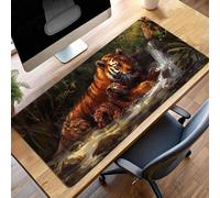 Mouse Mat | Large Gaming Mouse Pad 100 x 50cm | XXL Gaming Mousepad Improved Precision and Speed Rubber Base for Stable Grip on Smooth Surfaces Keyboard Mats (Tiger Yellow) PjY6088 7-K
