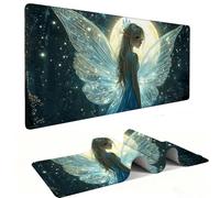 Mouse Mat | Large Gaming Mouse Pad 1000 x 500 x 3mm| XXL Gaming Desk Mat | Improved Precision and Speed | Rubber Base for Stable Grip on Smooth Surfaces | Keyboard Mats| Moon Butterfly Fairy v-1371