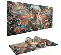 Mouse Mat | Large Gaming Mouse Pad 1000 x 500 x 3mm| XXL Gaming Desk Mat | Improved Precision and Speed | Rubber Base for Stable Grip on Smooth Surfaces | Keyboard Mats| Butterfly Fairy v-451