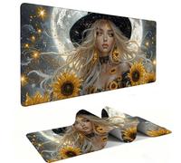 Mouse Mat | Large Gaming Mouse Pad 1000 x 500 x 3mm| XXL Gaming Desk Mat | Improved Precision and Speed | Rubber Base for Stable Grip on Smooth Surfaces | Keyboard Mats| The Moon Witch v-1386