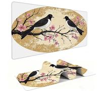 Mouse Mat | Large Gaming Mouse Pad 1000 x 500 x 3mm| XXL Gaming Desk Mat | Improved Precision and Speed | Rubber Base for Stable Grip on Smooth Surfaces | Keyboard Mats| Magpie Flowers v-1173