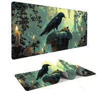 Mouse Mat | Large Gaming Mouse Pad 1000 x 500 x 3mm| XXL Gaming Mousepad | Desk Mat | Improved Precision and Speed | Rubber Base for Stable Grip on Smooth Surfaces | Keyboard Mats| Forest Crow v-989