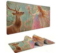 Mouse Mat | Large Gaming Mouse Pad 1000 x 500 x 3mm| XXL Gaming Mousepad | Desk Mat | Improved Precision and Speed | Rubber Base for Stable Grip on Smooth Surfaces | Keyboard Mats| Fairy Deer v-1180