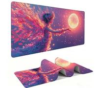 Mouse Mat | Large Gaming Mouse Pad 1000 x 500 x 3mm| XXL Gaming Mousepad | Desk Mat | Improved Precision and Speed | Rubber Base for Stable Grip on Smooth Surfaces | Keyboard Mats| Moon Fairy v-1392