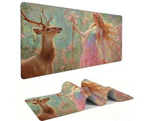 Mouse Mat | Large Gaming Mouse Pad 1000 x 500 x 3mm| XXL Gaming Mousepad | Desk Mat | Improved Precision and Speed | Rubber Base for Stable Grip on Smooth Surfaces | Keyboard Mats| Fairy Deer v-1180