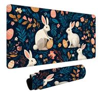 Mouse Mat, Large Gaming Mouse Pad 1000x400x3mm Easter Bunny XXL Desk Mat, Non-Slip Rubber Base, Stitched Edges, Water-Resistant Surface, Desk Pad for Laptop Keyboard Mice Office Home, Foldable L#L1199