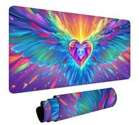 Mouse Mat, Large Gaming Mouse Pad 1000x500x3mm Colorful Heart XXL Desk Mat, Non-Slip Rubber Base, Stitched Edges, Water-Resistant Surface, Desk Pad Laptop Keyboard Mice Office Home, Foldable L#L1785