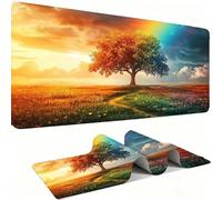 Mouse Mat,Large Gaming Mouse Pad 1000x500x3mm,XXL Mousepad,Desk Mat, Improved Precision and Speed, Rubber Base for Stable Grip on Smooth Surfaces, Table Pad, Gaming, Four Seasons Tree Paysage 1 w0w151