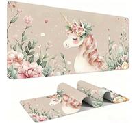 Mouse Mat,Large Gaming Mouse Pad 1000x500x3mm,XXL Mousepad,Desk Mat, Improved Precision and Speed, Rubber Base for Stable Grip on Smooth Surfaces, Table Pad, Office Gaming Room, unicorn Fleurs w0w-766