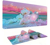 Mouse Mat,Large Gaming Mouse Pad 1000x500x3mm,XXL Mousepad,Desk Mat, Improved Precision and Speed, Rubber Base for Stable Grip on Smooth Surfaces, Table Pad, Gaming Room, love Plage de sable 2 w0w-827