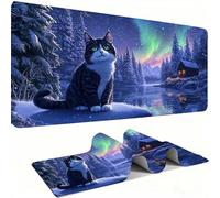 Mouse Mat,Large Gaming Mouse Pad 1000x500x3mm,XXL Mousepad,Desk Mat, Improved Precision and Speed, Rubber Base for Stable Grip on Smooth Surfaces, Table Pad, for Office Gaming Room, Aurora chat w0w642