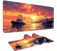 Mouse Mat,Large Gaming Mouse Pad 1000x500x3mm,XXL Mousepad,Desk Mat, Improved Precision and Speed, Rubber Base for Stable Grip on Smooth Surfaces, Table Pad, Gaming, ship Coucher de soleil 2 w0w-1130