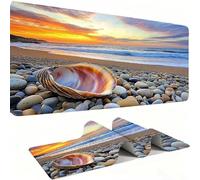 Mouse Mat,Large Gaming Mouse Pad 1000x500x3mm,XXL Mousepad,Desk Mat, Improved Precision and Speed, Rubber Base for Stable Grip on Smooth Surfaces, Table Pad, Gaming, shell Plage de sable 2 w0w-1078