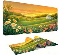 Mouse Mat,Large Gaming Mouse Pad 1000x500x3mm,XXL Mousepad,Desk Mat, Improved Precision and Speed, Rubber Base for Stable Grip on Smooth Surfaces, Table Pad, Office Gaming Room, cottage Prairie w0w201