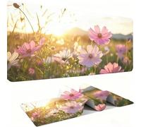 Mouse Mat,Large Gaming Mouse Pad 1000x500x3mm,XXL Mousepad,Desk Mat, Improved Precision and Speed, Rubber Base for Stable Grip on Smooth Surfaces, Table Pad, Gaming, flower Coucher de soleil 1 w0w-563